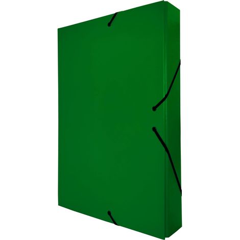 Chemise Cartonnée A4, Taille 34 x 24 cm, Épaisseur 5 cm, Pochette de Rangement pour Papiers Administratifs à Fermetures Élastiques, Boîte pour Archives (Dos de 5 cm, Vert) (1/5)