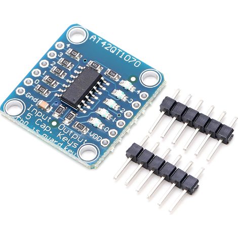 Module de capteur capacitif à écran tactile AT42QT1070, carte de détection 5 touches avec connecteur à broches (1/5)