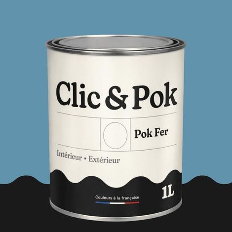 Peinture Fer Antirouille – Métal Extérieur Intérieur, Satinée, Protection Rouille - 1L - RAL 5024 - Bleu pastel