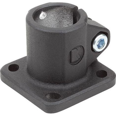 KIPP Rohrverbinder mit Fuß Typ 30 Aluminium schwarz pulverbeschichtet (1/2)