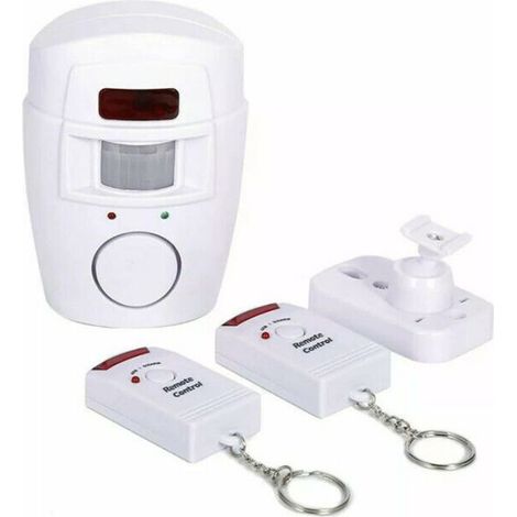 Alarme infrarouge sans fil à double télécommande avec capteur, alarme sans fil PIR à détection de mouvement pour garages et camping-cars. (1/5)