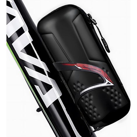 Sac à Outils de Vélo pour Porte-Bouteille D'eau, Paquet de Bouteille d'eau de Cadre de Tube Avant de Vélo Portable Uni avec Fermeture éclair, Matériau PU,Résistant à l'eau, pour Vélo de Route,VTT-Noir (1/5)