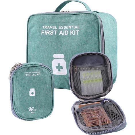 Trousse de premiers secours 3 pièces Vert Réutilisable pour la maison et les déplacements