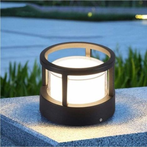 Pelouse européenne cylindrique Lampe sur pied, jardin extérieur Colonne lumineuse Paysage étanche Cour pont Patio Pier chemin Pilier Lumière Villa Pathway LED Grassland étage lumières clôture (1/5)