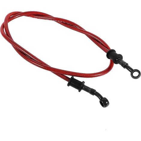 Durite d'huile de frein et d'embrayage tressée en acier rouge de 50 cm pour moto. (1/5)