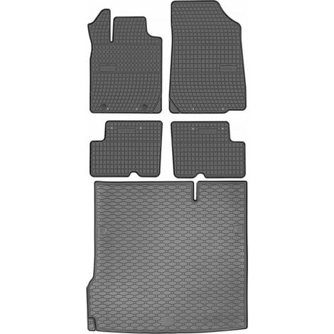 Ensemble de tapis de sol en caoutchouc + tapis de coffre pour Dacia Duster I SUV (2010-2013).