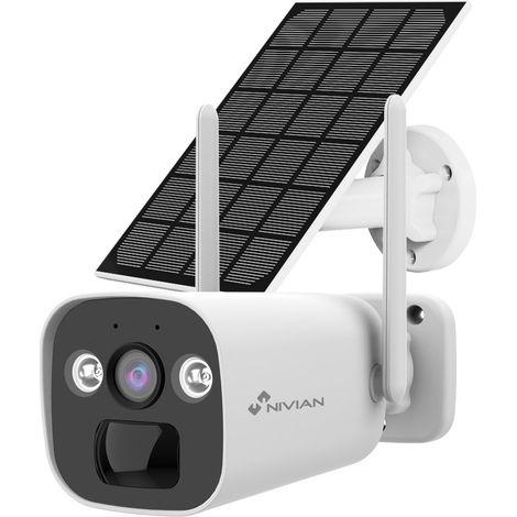Camara Ip 2,8mm 2k 4g Lte Bateria Nivian Nv-cam01-solar4g