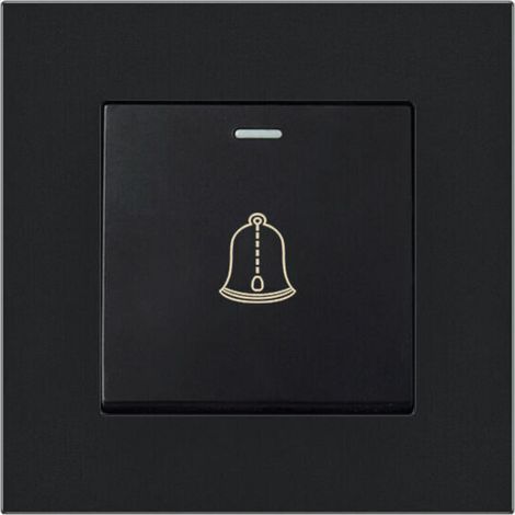Bouton Sonnette Exterieur, 220250V Interrupteur de Sonnette à Panneau en Verre trempé Bouton Poussoir de Carillon étanche sans Fil, 3.38 inch (1/4)