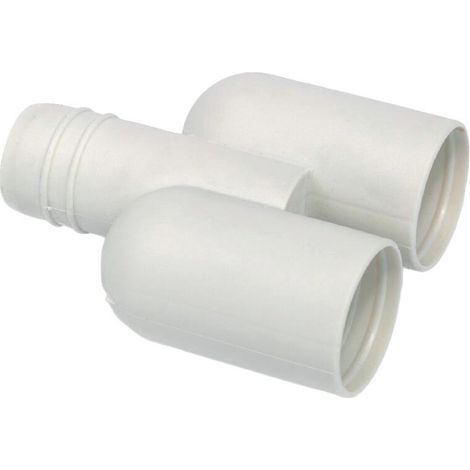 Raccord Y pour tube condensats Ø 16-18 mm – Sortie Ø 18 mm – Accessoire pour PAC air – Installation facile dans espaces confinés – EID