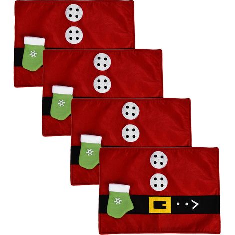 Lot de 4 sets de table pour Noël, fêtes de famille et décoration de salle à manger (1/5)