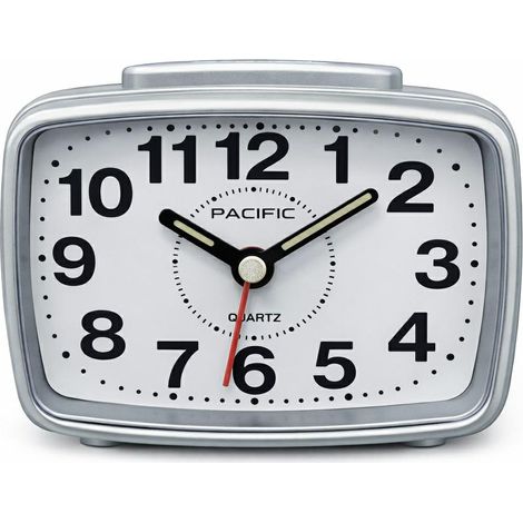 Reloj despertador de cuarzo 2816 plateado Pacífico