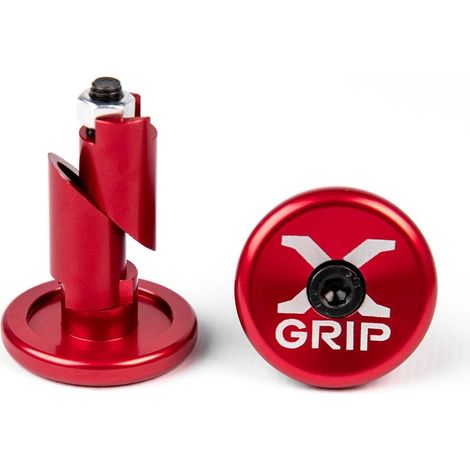 Tapones de manillar X-grip para diámetro de orificio de 12-16,2 mm, color rojo. (1/2)