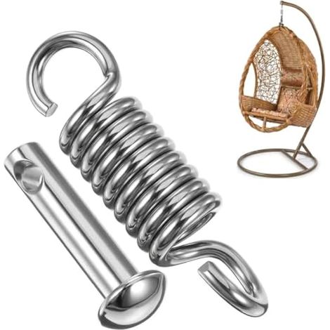 1 Lot de Crochets Robustes pour Balançoire, Ressort D'extension pour Chaise à œufs, pour Chaise Suspendue, Hamac Et Balançoire De Porche, φ16 X 70 Broches φ6,5 X φ34 X 130 Mm (1/5)