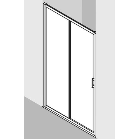Kermi LIGA Gleittür G2R 1100 x 2000mm silber mattglanz ESG klar