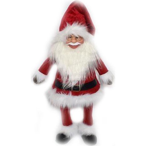 Babbo natale rosso decorazioni di natale con barba bianca molleggiante addobbi decorazioni vetrina idea regalo bambini h60 (1/5)