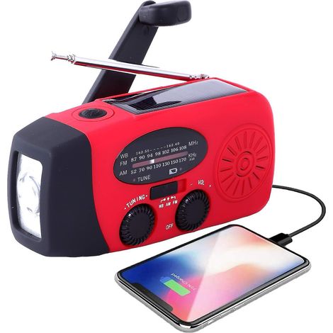 Filiyano – lampe torche puissante et – Radio solaire à manivelle avec lampe torche puissante et batterie externe 2000 MAH (1/5)