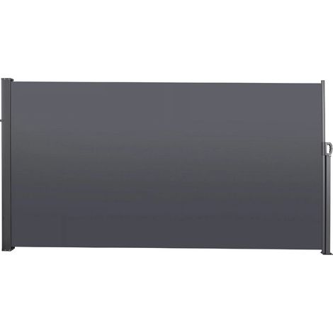 Auvent latéral rétractable gris, 160x300 cm, pour balcon et terrasse, brise-vue, brise-vent, imperméable, protection UV (1/5)