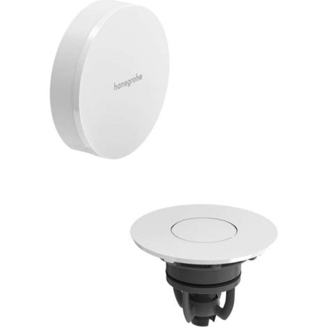 Hansgrohe Flexaplus - Juego superior de desagüe para bañera, Push-Open, blanco mate/blanco alto brillo 58187700