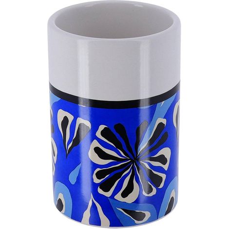 Vaso redondo de dolomita estampado - firma - Tendance
