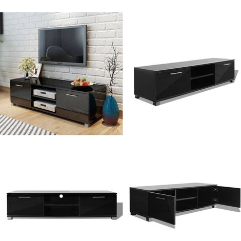 TV-Schrank Hochglanz-Schwarz 120x40,5x35 cm - Fernseher Schrank - TV Möbel - Hifi Schrank - Wohnzimmerschrank - Multimedia Regal - Home & Living