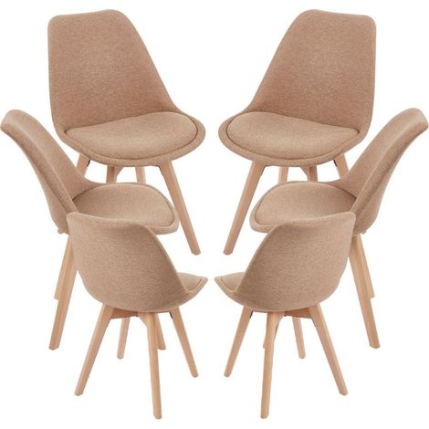 Packs Sillas Comedor - Pack 6 Sillas Synk Tela - Champán (1/5)