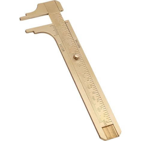 1 Stück Messing-Schiebelehre, Nonius-Messschieber, Messwerkzeug, Doppelskala mm/Zoll (100 mm) (1/5)