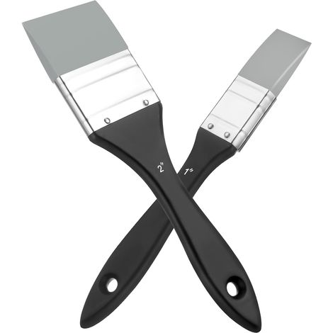 Lot de 2 pinceaux en silicone pour peinture outils acryliques et à base d'eau façonnage de couleur (2,5 cm, 5,1 cm) (1/5)