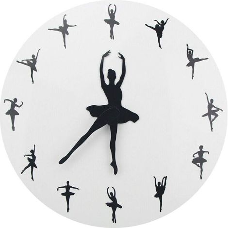 YMYNY Horloge murale de ballerine danse de ballet décoration suspendue horloge danseuse décoration d'intérieur cadeau