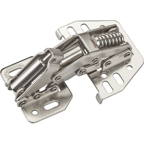 8er Pack - SO-TECH Aufschraubscharnier 90° mit SoftClose und Montageanschlag (Stahl, vernickelt, verstellbar) für Klappen Caravan-Scharnier zum Anschrauben