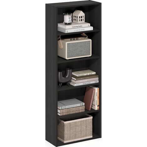 Étagère, Bibliothèque À 5 Niveaux, Étagère De Rangement Cubique avec Étagère Ouverte, 7 X 17 X 44 Cm, pour Salon, Chambre, Bureau, Expresso (1/5)