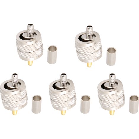 Lot de 5 connecteurs coaxiaux à sertir UHF PL259 mâles, adaptateurs RF (1/5)
