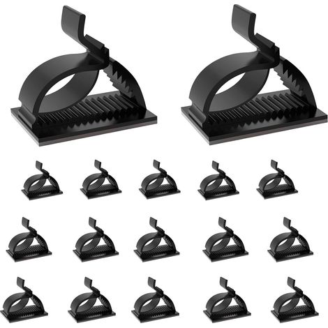 Confezione da 100 fascette autoadesive per cavi, organizer per cavi, fermacavi, clip per cavi, nere - AquaForge (1/5)