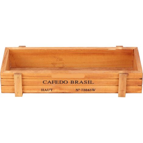 Coffret de rangement en bois pour pots succulents, boîte organisateur multifonction couleur bois foncé