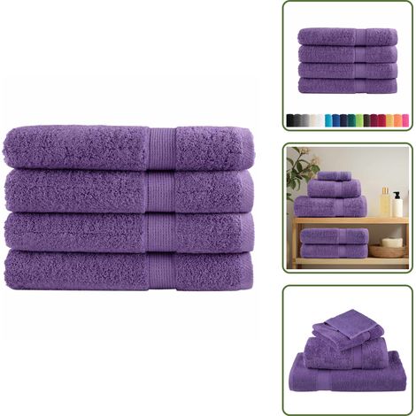 Premium-Handtücher SOLUND 4 Stk. Lila 100x200 cm 600 g/m² - Baumwolle - Handtücher - Badhandtücher - Lila - Violette Handtücher (1/5)