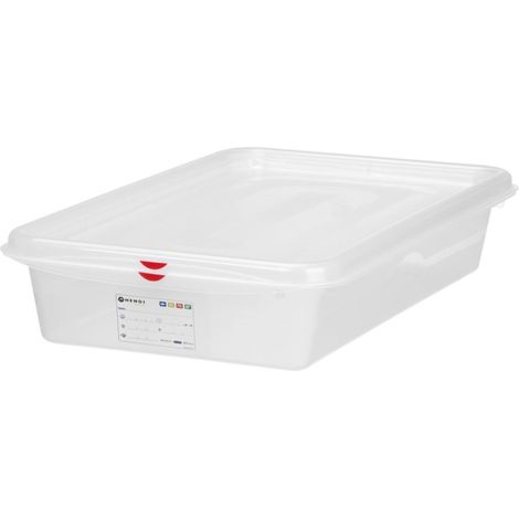 Contenitore per alimenti GN 2/3 con etichetta e coperchio, 9 l, 354x325x100 mm