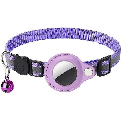 Hundehalsband mit im Dunkeln leuchtendem Airtag-Halter, Schutzhülle für GPS-Tracker, reflektierendes Haustierhalsband, leuchtender, Airtag-kompatibler Tag-Halter.