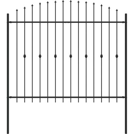 Maison Exclusive - Spießzaun Asten Schwarz 200 x 200 cm Pulverbes