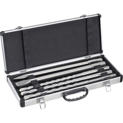 Einhell Jeu de 5 forets et burins pour marteaux perforateurs à mandrin SDS-max (forets Ø 18 à 25 mm, burin plat, pointeau) (1/3)