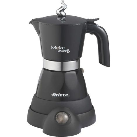 Cafetière italienne électrique 4 tasses 400W – Verseuse moka – Design noir – Arôme riche et goût incomparable – Ariete