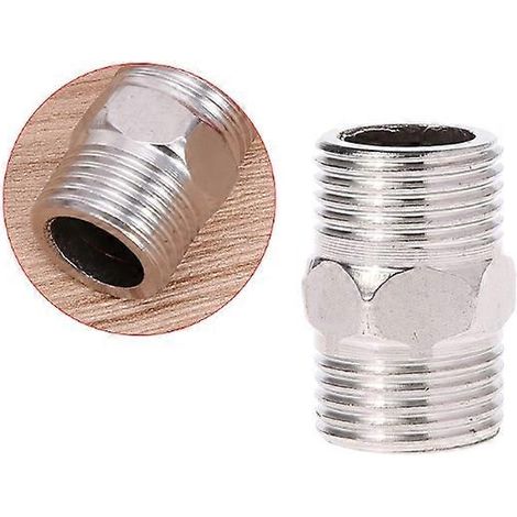 Raccord hexagonal mâle 1/2" x 1/2" mâle en acier inoxydable SS304, filetage NPT (1/5)