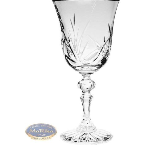 Elegantes copas de cristal de 170 ml con motivo de hoja congelada: juego de 6 copas para vino blanco y rosado, perfectas para ocasiones especiales. (1/3)