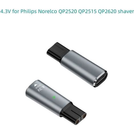 HOXILEELEOAdaptateur de rasoir - MOMOTOU - Type C 4,3 V - Indicateur de charge - Prise universelle - Gris (1/4)