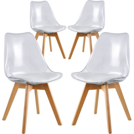 Set da 4 sedie per cucina trasparenti - Linda (1/4)