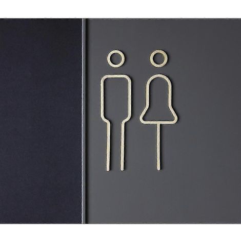 Panneaux muraux métalliques pour hommes et femmes. panneaux de toilettes (1/4)