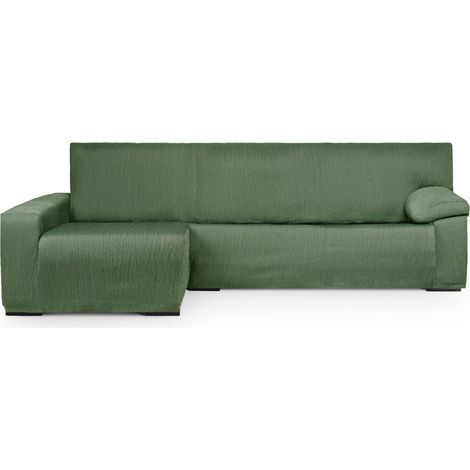 Mini Housse de canapé en L Extensible Vert Bras Gauche Long Vue du Face Design Luz (1/5)