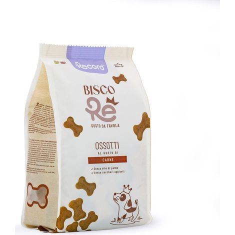 Record Dog Snack Biscore Ossotti con Carne - Sacco 400 Gr - Snack (1/2)