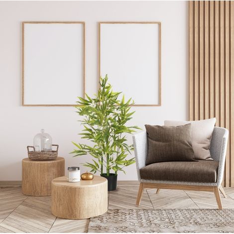 Bambú artificial 90 cm verde de plástico con maceta lastrada incluida (1/5)