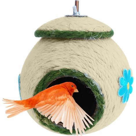 nid de colibri, perroquet tissé à la main, coco, lit de (1/5)