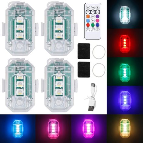 luces LED inalámbricas para coche con control remoto y carga USB, 8 colores, para coche, camión, motocicleta y dron. (1/5)