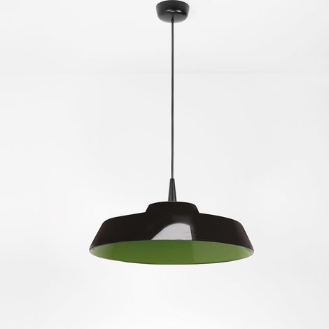 Circus Black Lampada a sospensione a LED, diffusore in ceramica artigianale, finitura verde, diametro 35 cm, luce calda 2700K, dimmerabile TRIAC